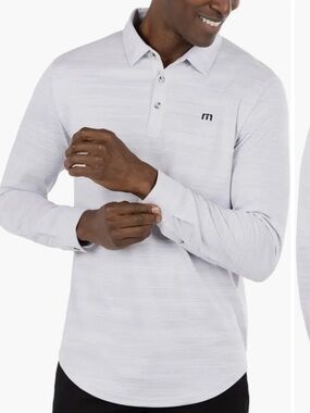 Travis Mathew Herondale Long Sleeve Cotton Blend Polo Shirt